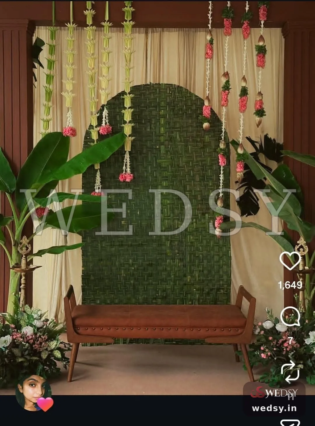 Woven Arch Bower — green traditional photobooth for haldi, Wedsy PH126
