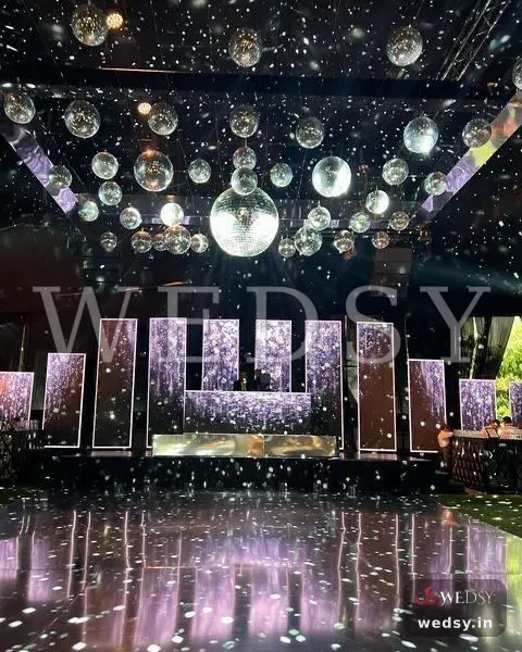 Nebula Mirage — purple modern stage for sangeet, Wedsy ST283