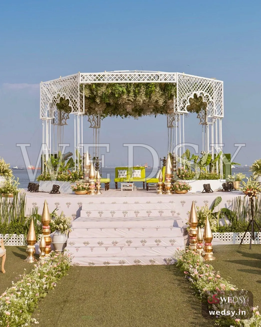Seaside Greenery Wedding Mandap