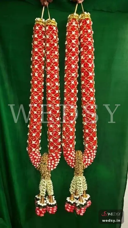 The Crimson Jaali" — traditional mala & more, Wedsy MM017
