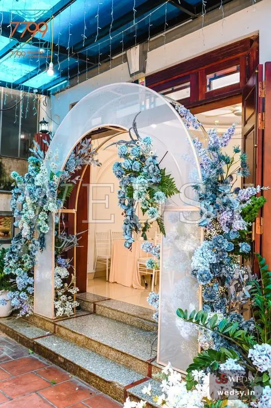 Azure Glow — blue modern entrance for wedding & reception, Wedsy E001