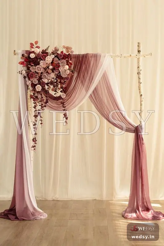 Ivory Cascade — peach modern entrance for wedding & engagement, Wedsy E033