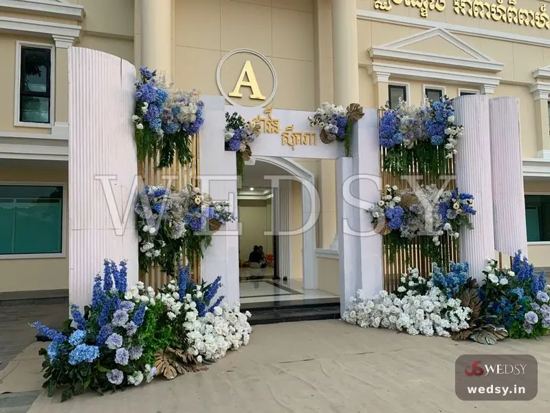 Urbane Elegance — blue modern entrance for wedding & engagement, Wedsy E037