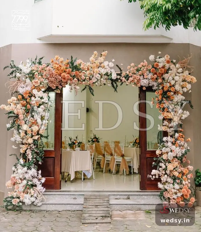 Wooden Whimsy — red modern entrance for wedding & engagement, Wedsy E041