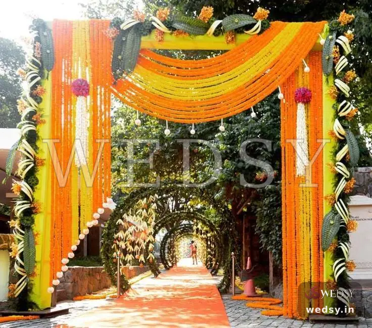 Azure Radiance — yellow traditional entrance for wedding & engagement, Wedsy E053