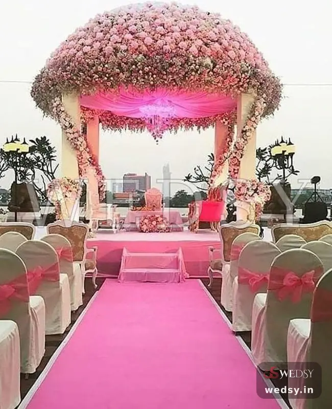 Mogra Magic Mandap — pink modern mandap for wedding, Wedsy MA013