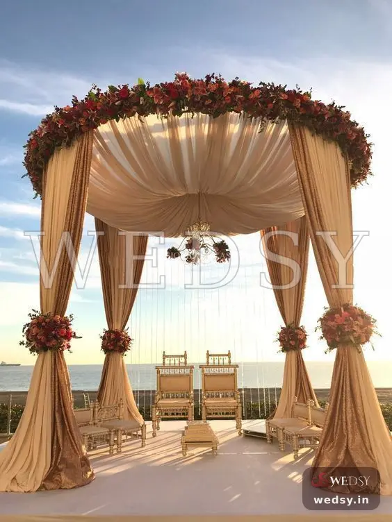Kamal Craft Mandap — gold modern mandap for wedding, Wedsy MA017