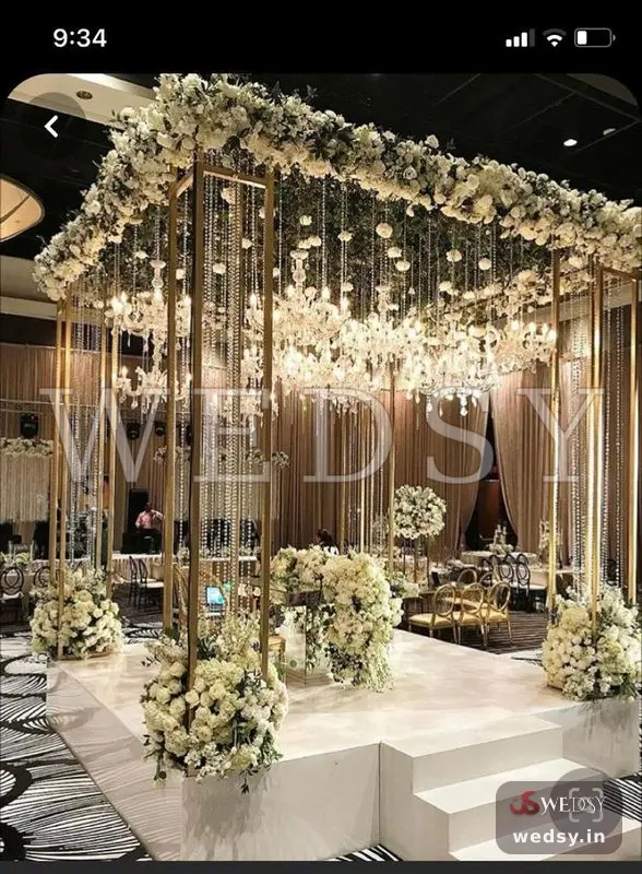Lavanya Lux Mandap — white modern mandap for wedding, Wedsy MA021
