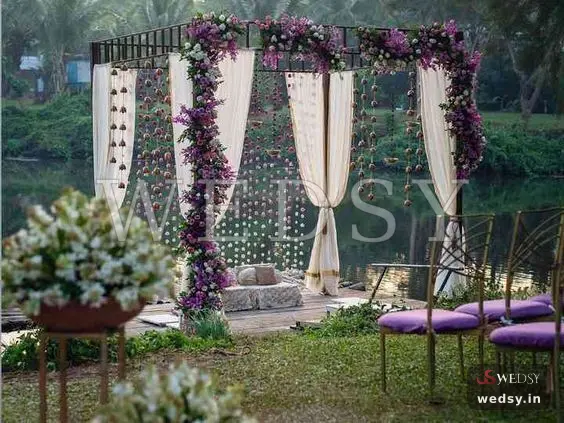 Jamuni Jute Mandap — lilac modern mandap for wedding, Wedsy MA046