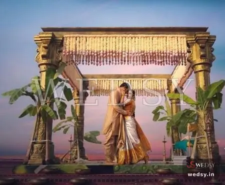 Ether Elegance Mandap — white traditional mandap for wedding, Wedsy MA055