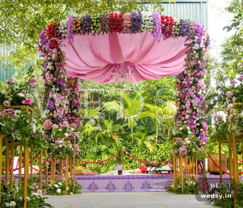 Lavender Bloom — purple modern mandap for muhurtham, Wedsy MA112