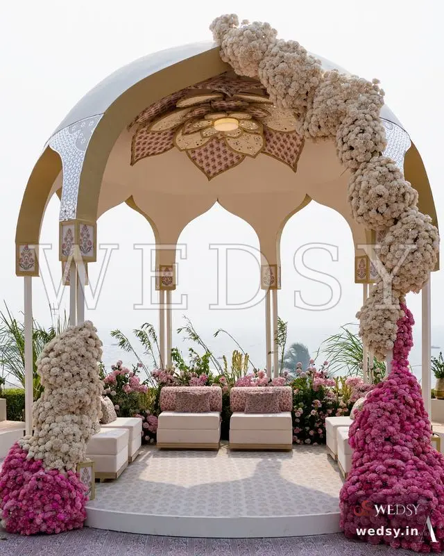 Lotus Aura Pavilion — white traditional mandap for wedding & muhurtham, Wedsy MA122