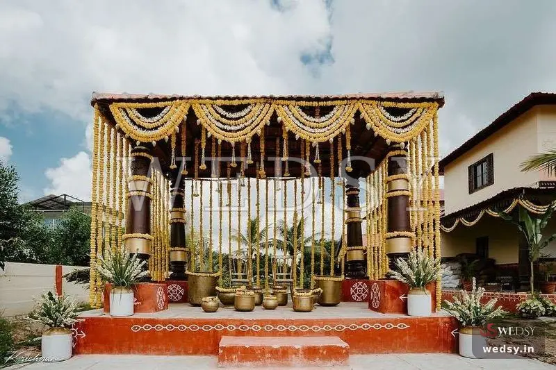 Village Charm — green traditional mandap for muhurtham, Wedsy MA132