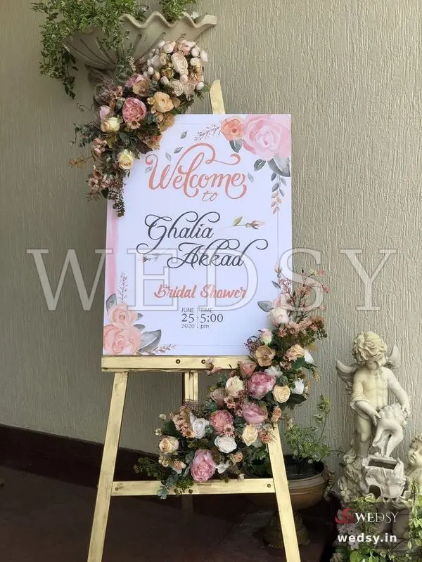 Duo Aura Plaque — baby pink modern nameboard for engagement & wedding, Wedsy NA002