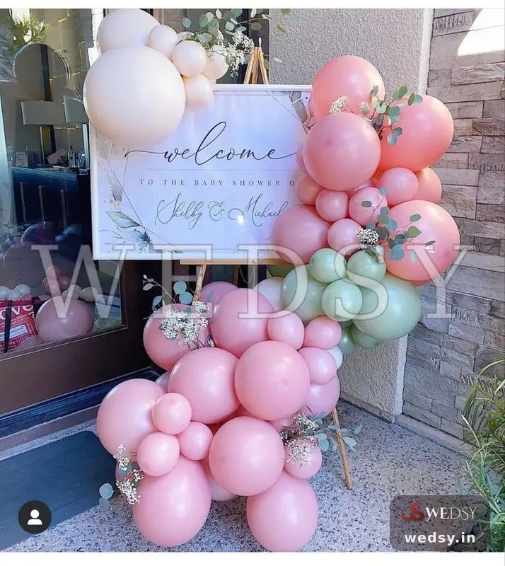 Amor Vignette — baby pink modern nameboard for birthday & baby shower, Wedsy NA007