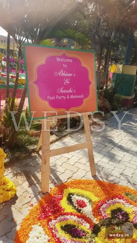 Concord Corner — pink traditional nameboard for haldi & sangeet, Wedsy NA018