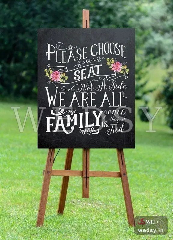 Espousal Entry — white and black modern nameboard for wedding & engagement, Wedsy NA019