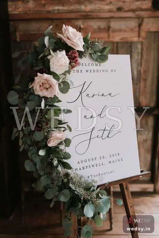 Rendezvous Ridge — white modern nameboard for wedding & engagement, Wedsy NA022