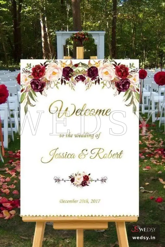 Confluence Crest — peach modern nameboard for wedding & engagement, Wedsy NA023