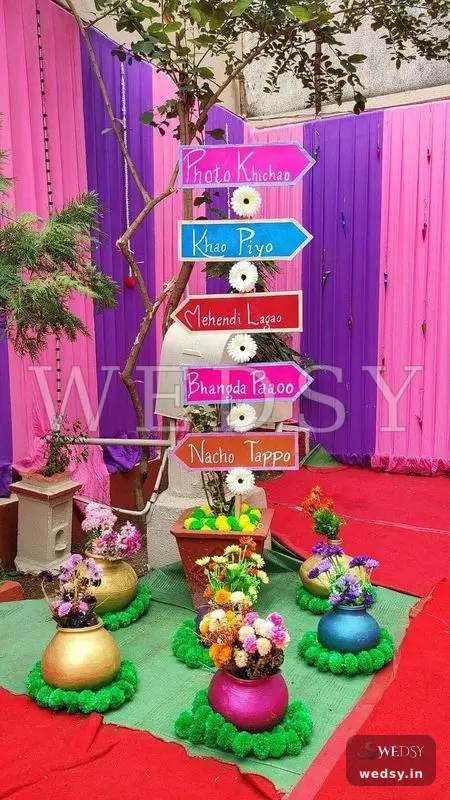 Conjoint Canvas — pink traditional nameboard for haldi & sangeet, Wedsy NA036