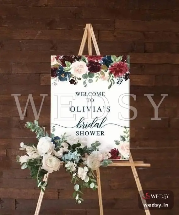 Enamor Enclave — white modern nameboard for wedding & engagement, Wedsy NA050