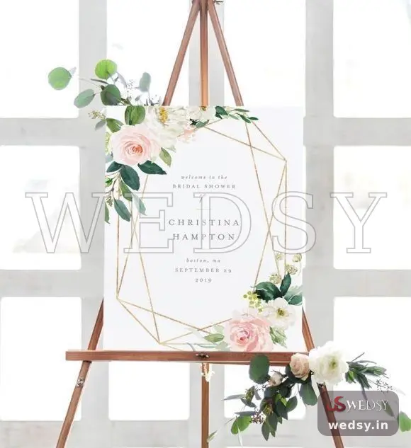Legacy LEDger — pink and white modern nameboard for wedding & engagement, Wedsy NA063