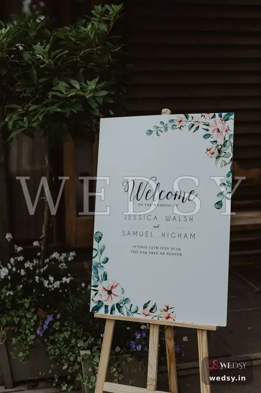 Affection Aisle — pink and white modern nameboard for wedding & engagement, Wedsy NA064