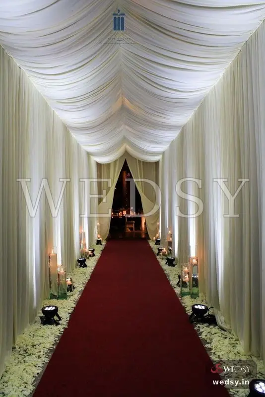 Glowing Tranquility Drapes — white modern pathway for wedding, Wedsy PA066