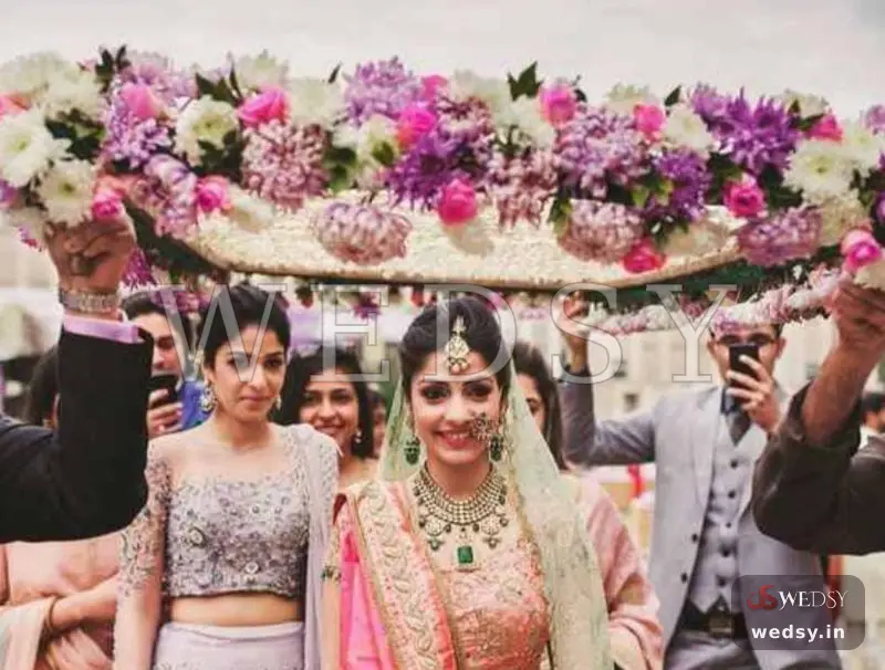 Celebration of Violet — white modern phoolon ki chadar, Wedsy PC002