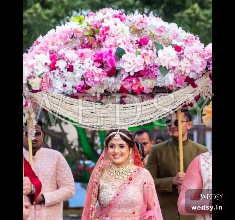 The Pink Dome — white modern phoolon ki chadar, Wedsy PC024