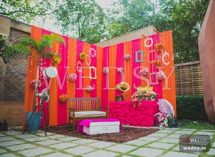 Bookish Bliss Backdrop — pink modern photobooth for sangeet & mehendi, Wedsy PH048
