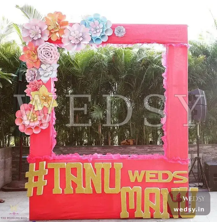 Hashtag Hype Hub — pink modern photobooth for wedding & mehendi, Wedsy PH071