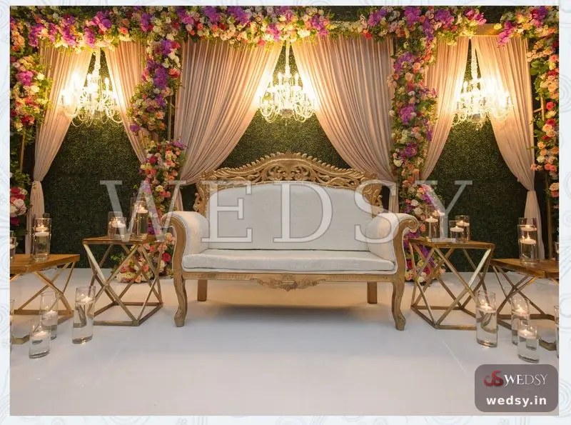 Radiant Elegance — pink modern stage for engagement & reception, Wedsy ST031