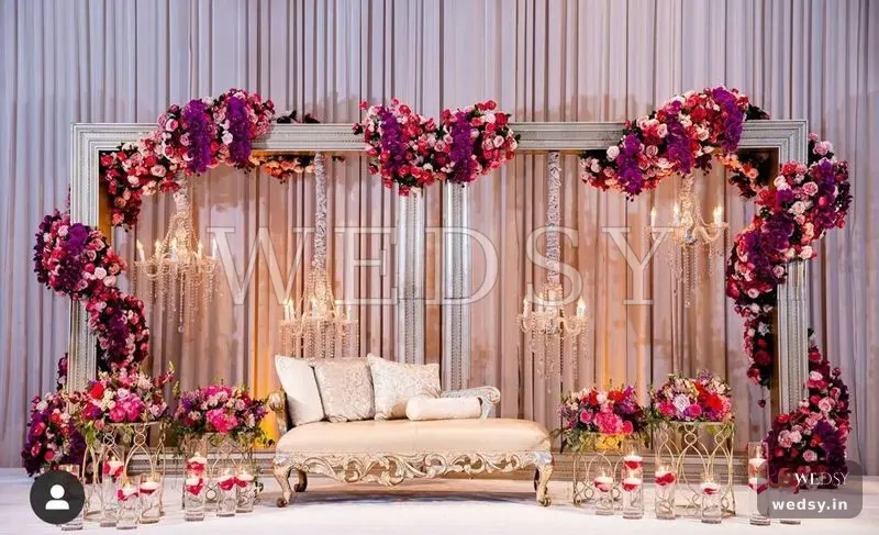 Opulent Radiance — red modern stage for wedding & nikah, Wedsy ST046