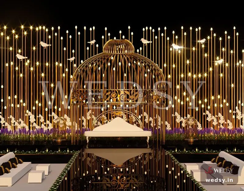 Ivory Haven — gold modern stage for engagement & wedding, Wedsy ST067