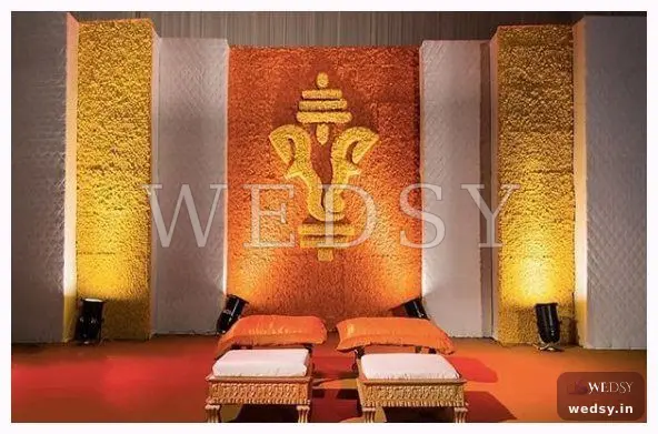 Enigmatic Elegance — yellow traditional stage for haldi, Wedsy ST079
