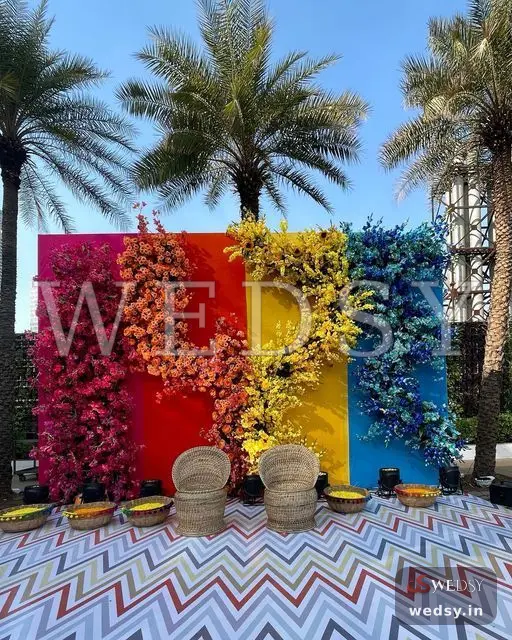 Vibrant Celebration — yellow modern stage for haldi & mehendi, Wedsy ST103