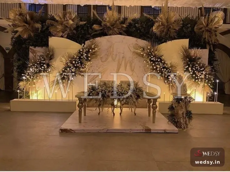 Unity Nirvana — white modern stage for reception & engagement, Wedsy ST114